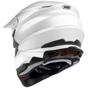 shoei vfx evo solid white motocross helmet rear view